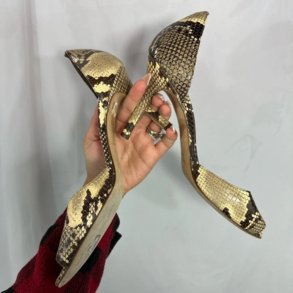 Kate Spade Snake print peep toe heels size 10